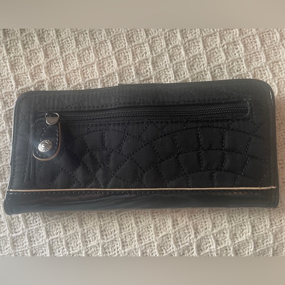 Vera Bradley Black Quilted Tab Wallet with Silver Accent - Picture 2 of 5